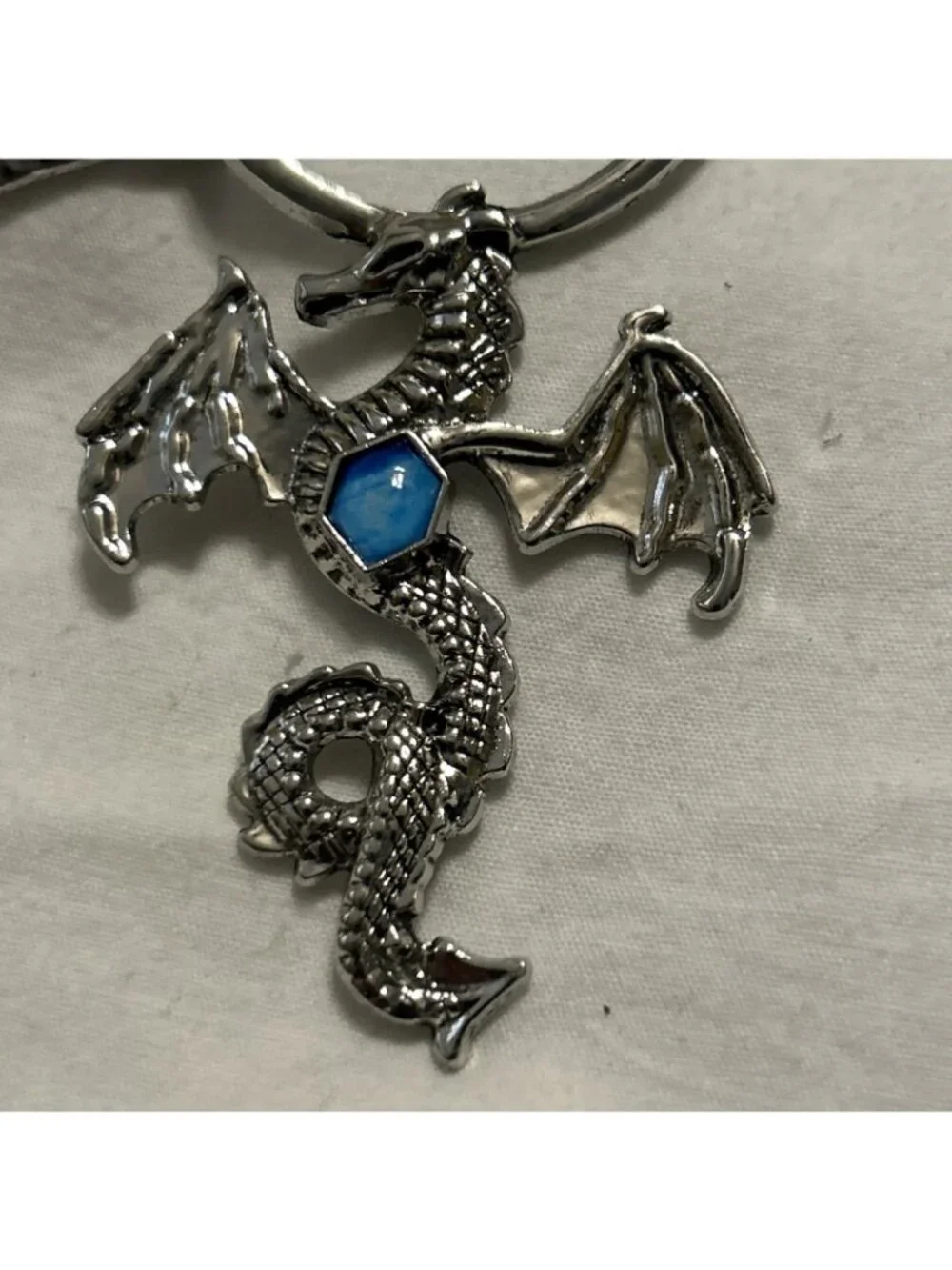 Dark Blue & Light Blue Dragon Hair Pin Metal Flying Mythical Methodology Dragon